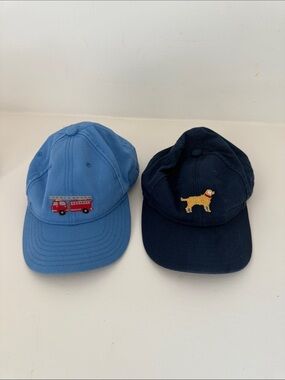 Kids Harding Lane Hats - Light Blue Fire Truck & Navy Dog Embroidery
